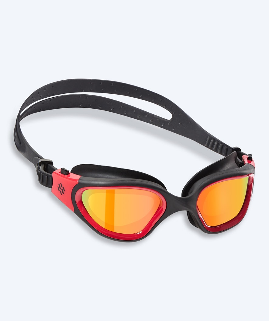 Watery training swimming goggles - Raven Mirror - Black/red