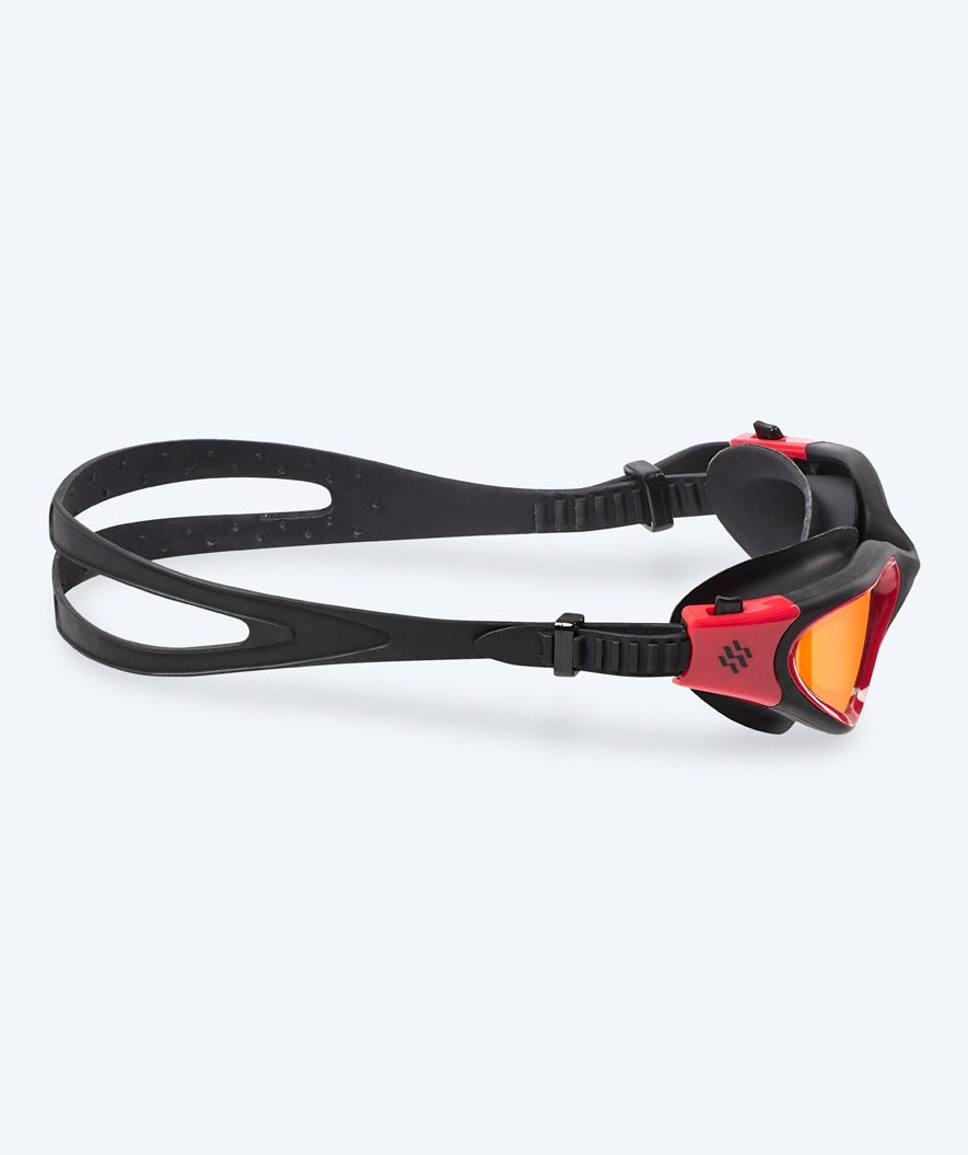 Watery exercise swim goggles - Raven Mirror - Black/red