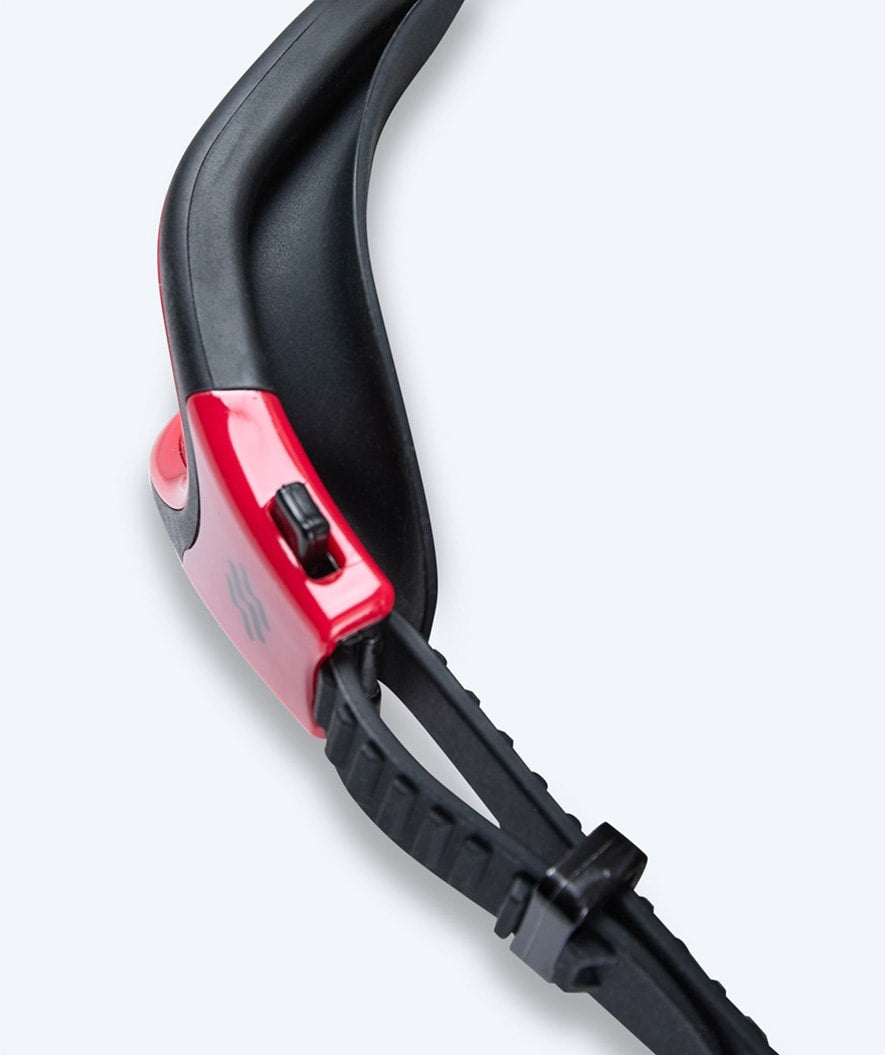 Watery exercise swim goggles - Raven Mirror - Black/red