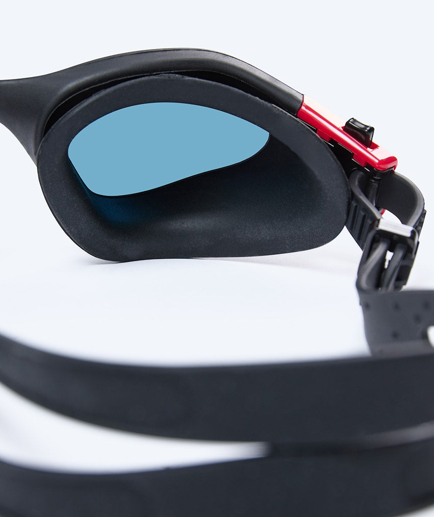 Watery training swimming goggles - Raven Mirror - Black/red