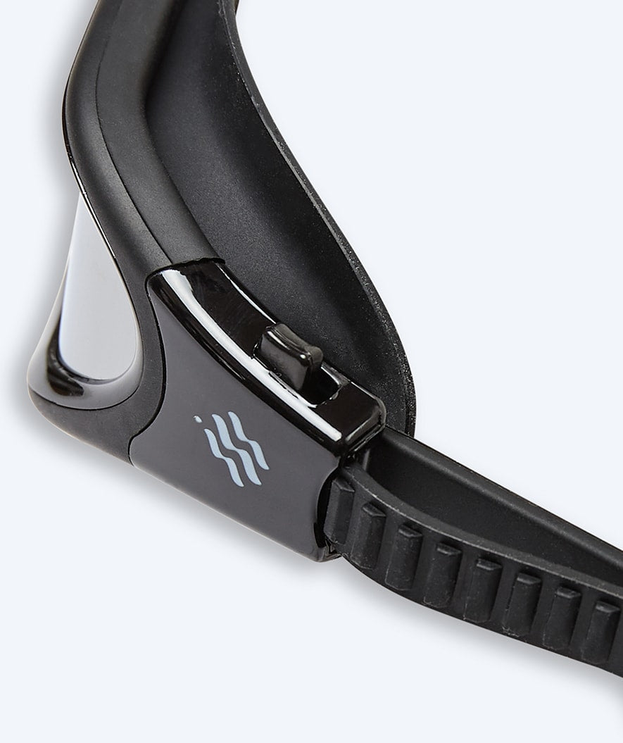 Watery training swimming goggles - Raven Mirror - Black/silver