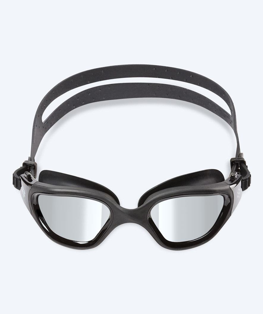 Watery exercise swim goggles - Raven Mirror - Black/silver