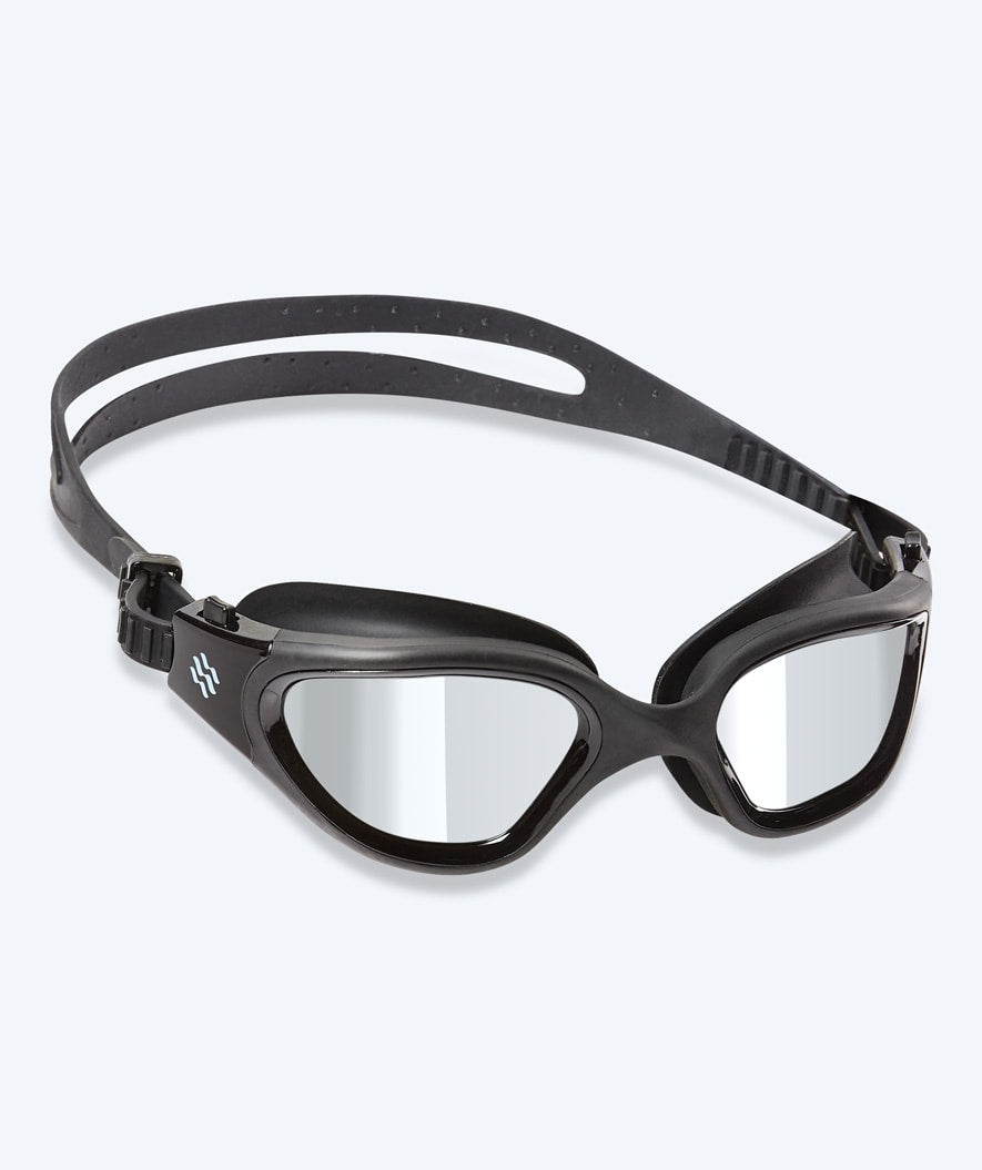 Watery training swimming goggles - Raven Mirror - Black/silver