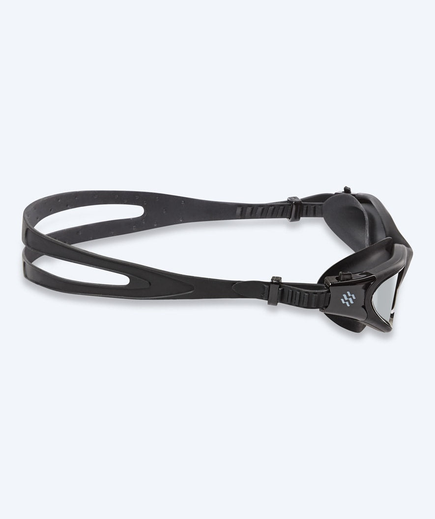 Watery exercise swim goggles - Raven Mirror - Black/silver