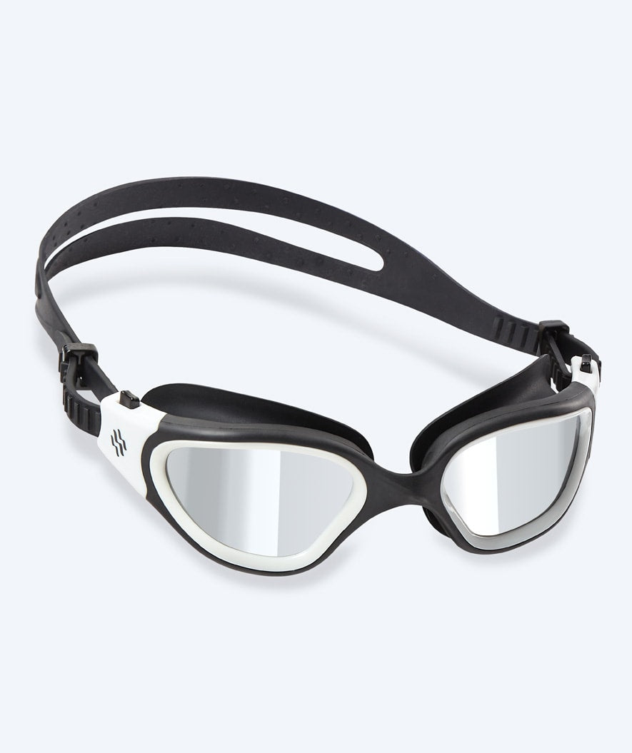 Watery training swimming goggles - Raven Mirror - Black/white