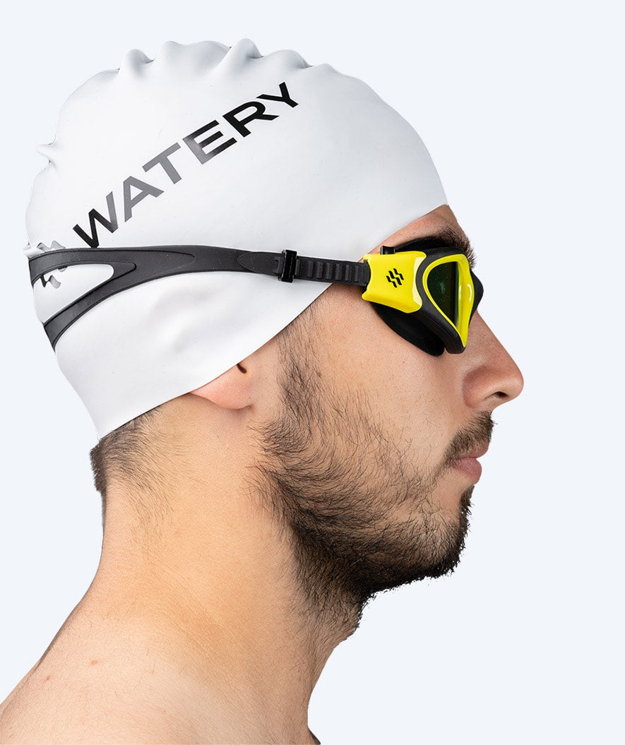 Watery training swimming goggles - Raven Mirror - Black/yellow
