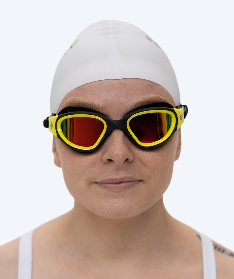 Watery exercise swim goggles - Raven Mirror - Black/yellow