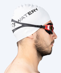 Watery exercise swim goggles - Raven Mirror - Black/red