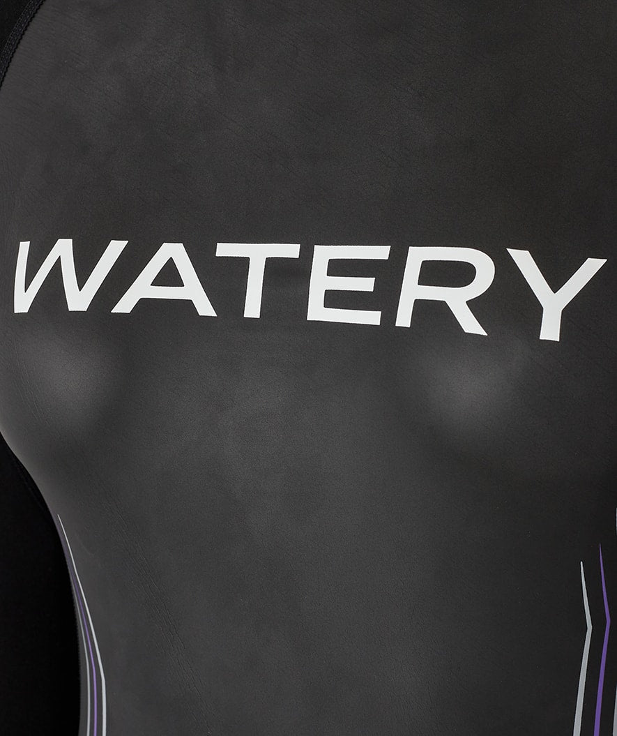 Watery wetsuit for women - Reptile Core - Black/purple