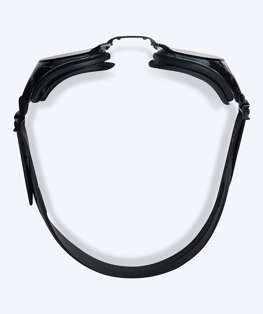 Watery farsighted prescription swim goggles for adults - (+2.0) to (+4.5) - Ridley - Black (Smoke lens)