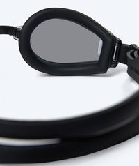 Watery farsighted prescription swim goggles for adults - (+2.0) to (+4.5) - Ridley - Black (Smoke lens)