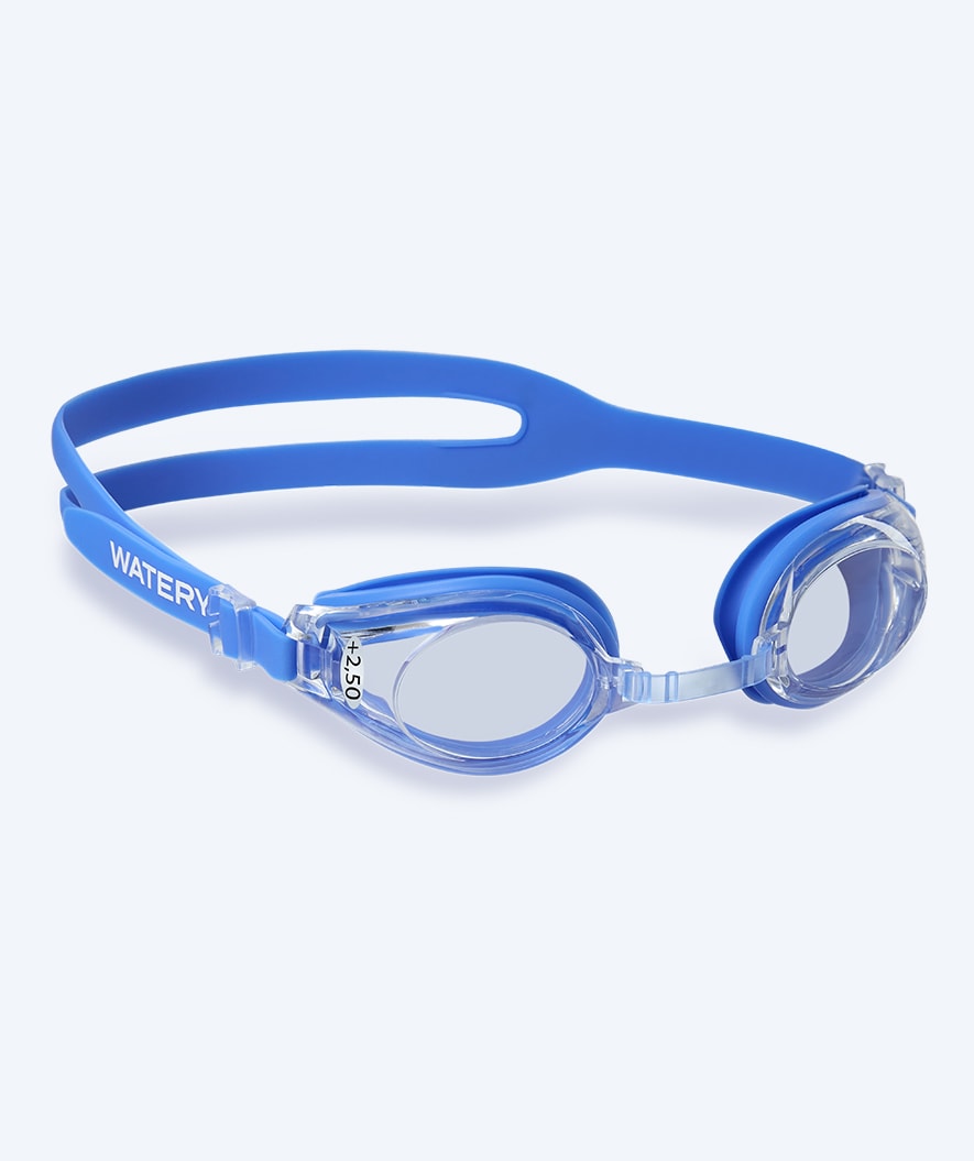 Watery farsighted swimming goggles with prescription for adults - (+2.0) – (+4.5) - Ridley - Blue