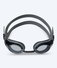 Watery nearsighted prescription swim goggles for adults - (-1.5) to (-7.0) - Ridley - Black (Smoke lens)