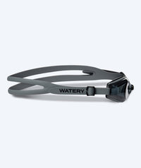 Watery nearsighted prescription swim goggles for adults - (-1.5) to (-7.0) - Ridley - Black (Smoke lens)