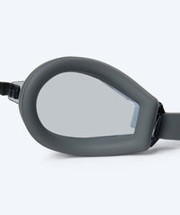 Watery nearsighted prescription swim goggles for adults - (-1.5) to (-7.0) - Ridley - Black (Smoke lens)