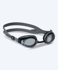 Watery nearsighted prescription swim goggles for adults - (-1.5) to (-7.0) - Ridley - Black (Smoke lens)