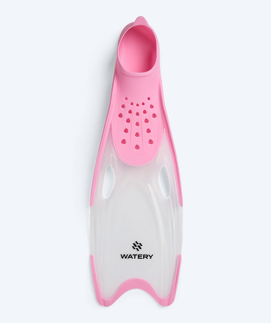Watery diving fins for junior (34-37) - Rilian - Pink/white