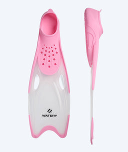 Watery diving fins for junior (34-37) - Rilian - Light pink/white