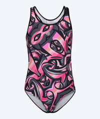 Watery swimsuit for girls - Rodney - Light pink/black
