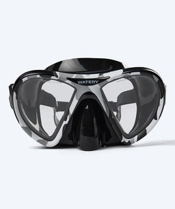 Watery diving mask for adults (from 12 years) - Rudder Camo - Black