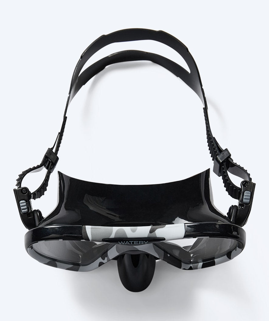 Watery diving mask for adults (from 12 years) - Rudder Camo - Black