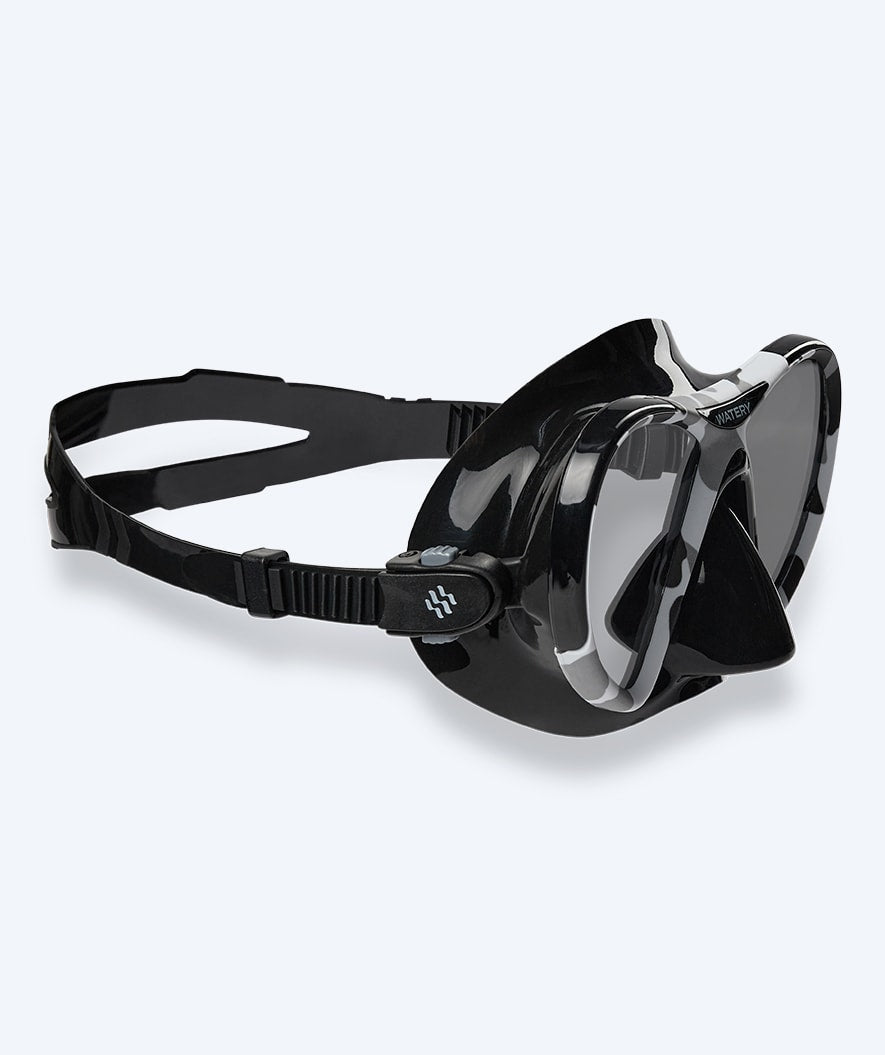 Watery diving mask for adults (from 12 years) - Rudder Camo - Black