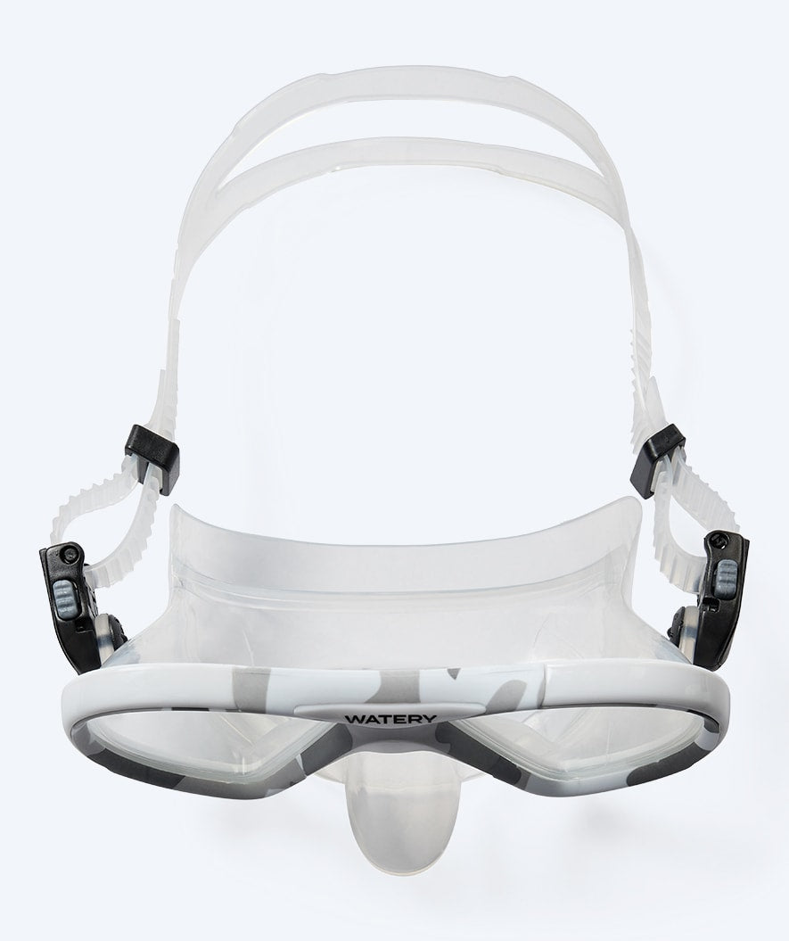 Watery diving mask for adults (from 12 years) - Rudder Camo - Clear