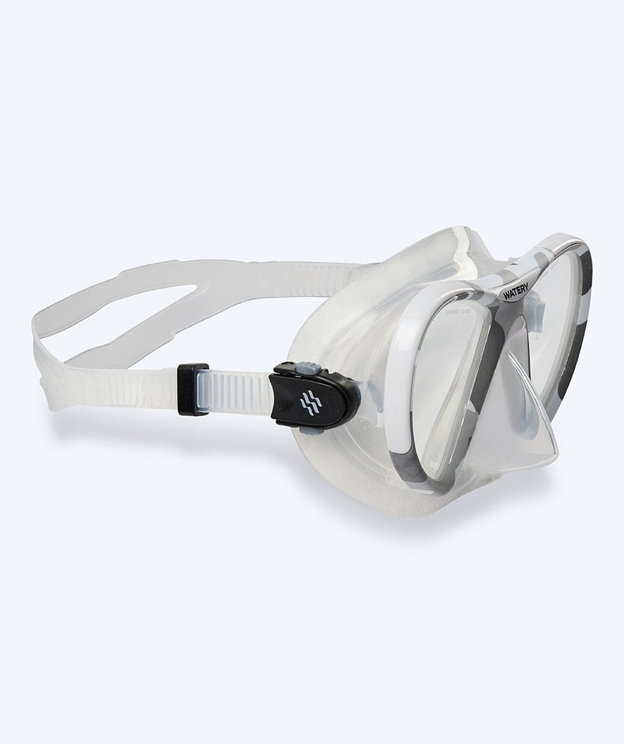 Watery diving mask for adults (from 12 years) - Rudder Camo - Clear