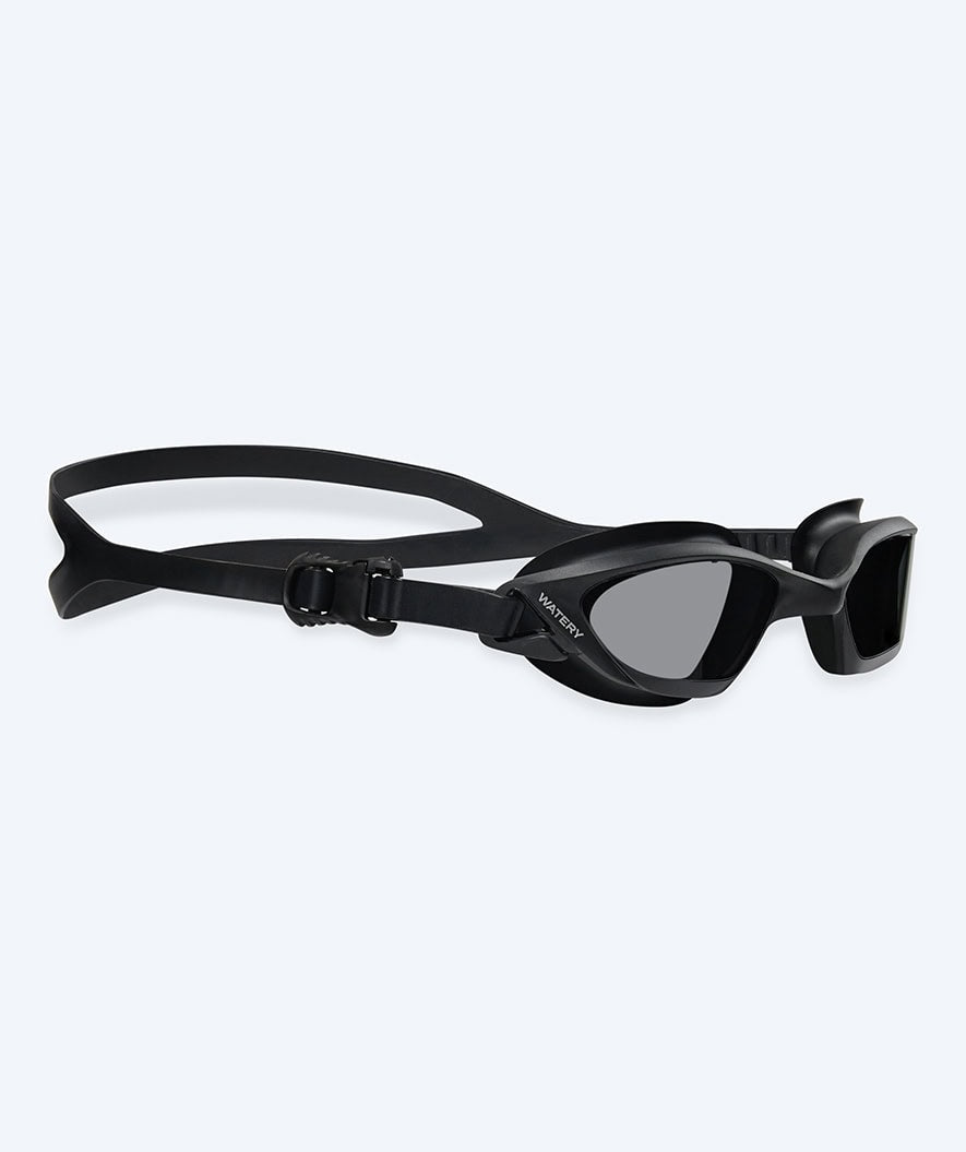 Watery training swimming goggles - Saunton - Black (Smoke lens)