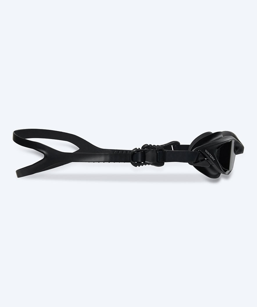 Watery training swimming goggles - Saunton - Black (Smoke lens)