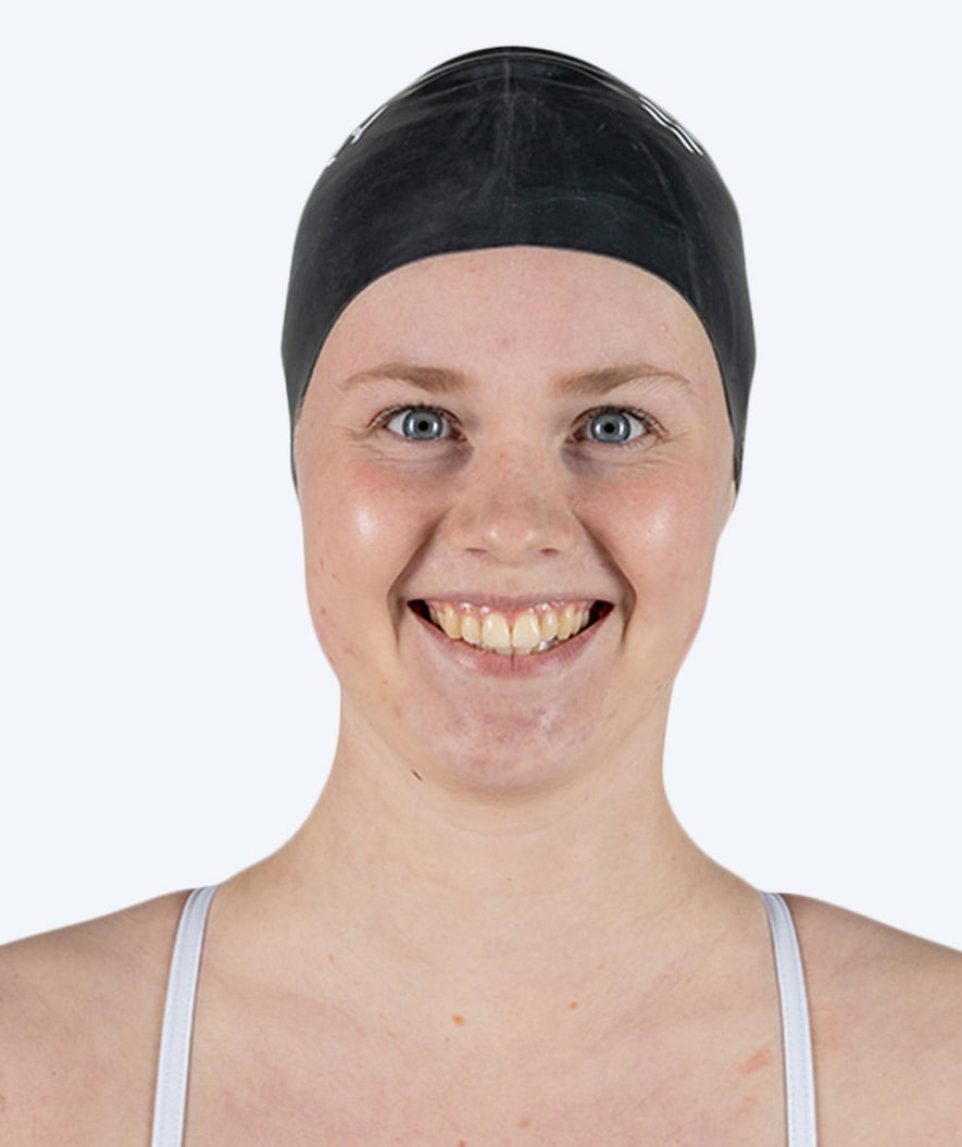 Watery swimming cap for long hair - Signature - Black