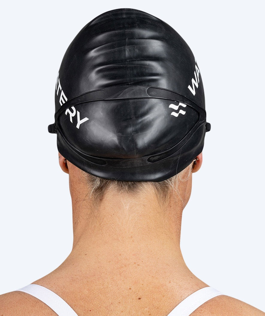 Watery swimming cap for long hair - Signature - Black