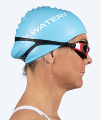 Watery swimming cap for long hair - Signature - Blue