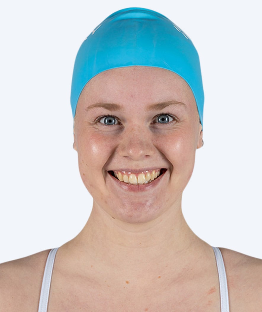 Watery swimming cap for long hair - Signature - Blue