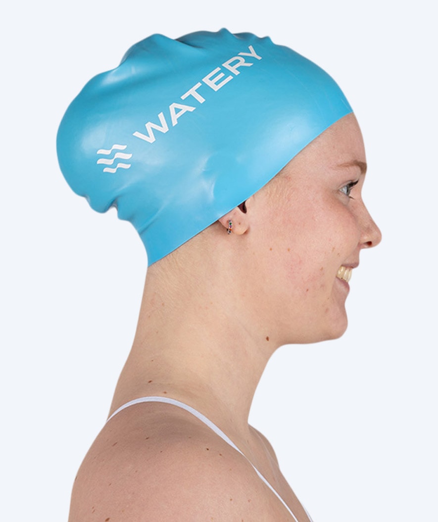 Watery swimming cap for long hair - Signature - Blue