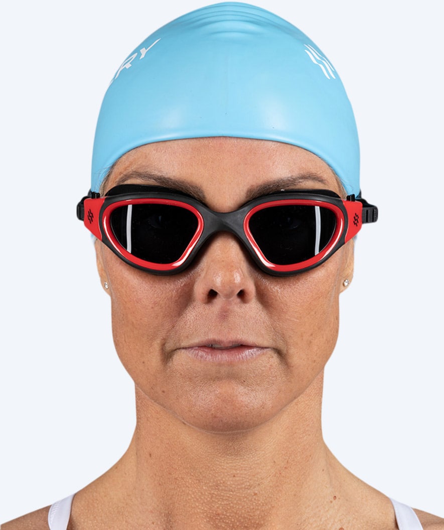 Watery swimming cap for long hair - Signature - Blue