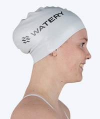 Watery swimming cap for long hair - Signature - White