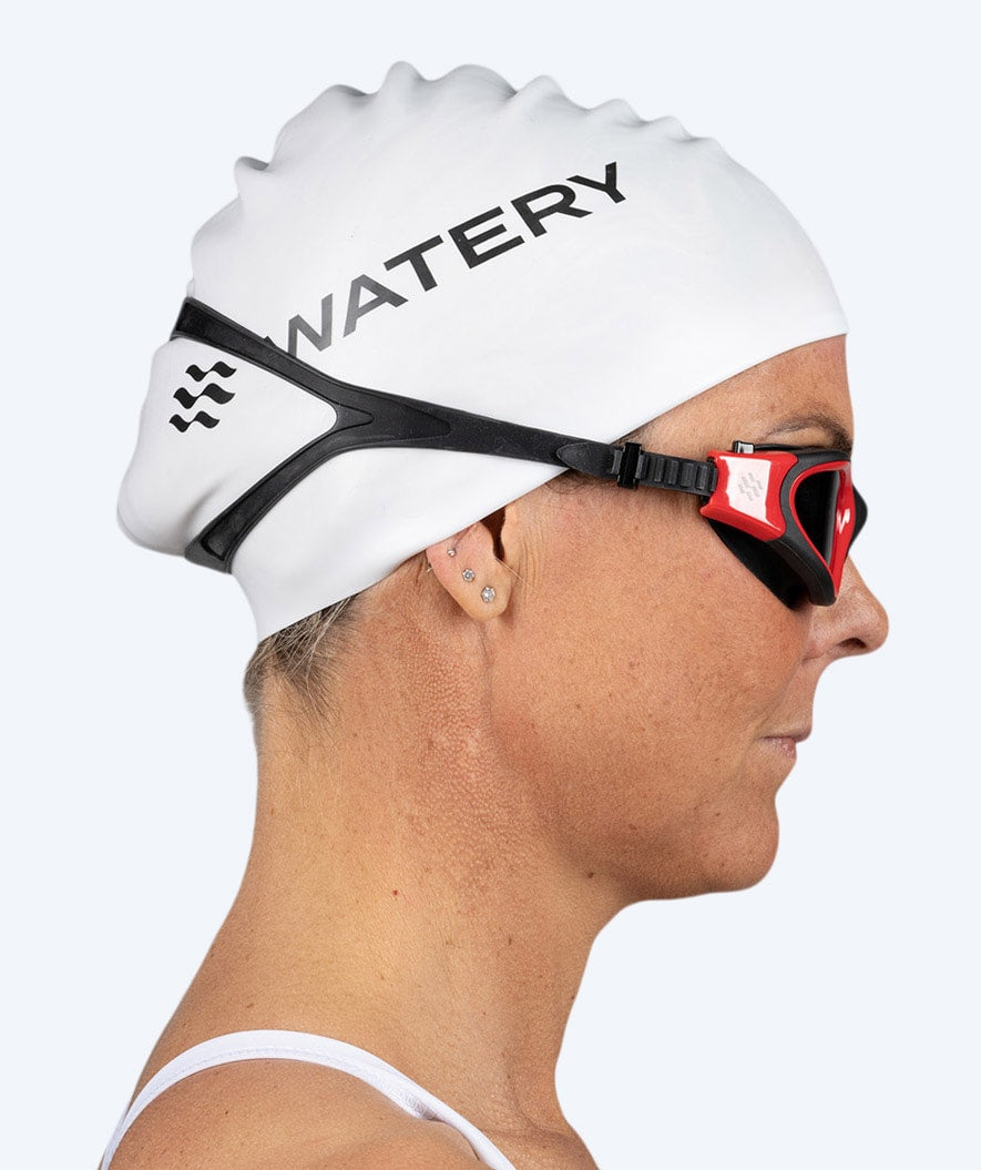 Watery swimming cap for long hair - Signature - White