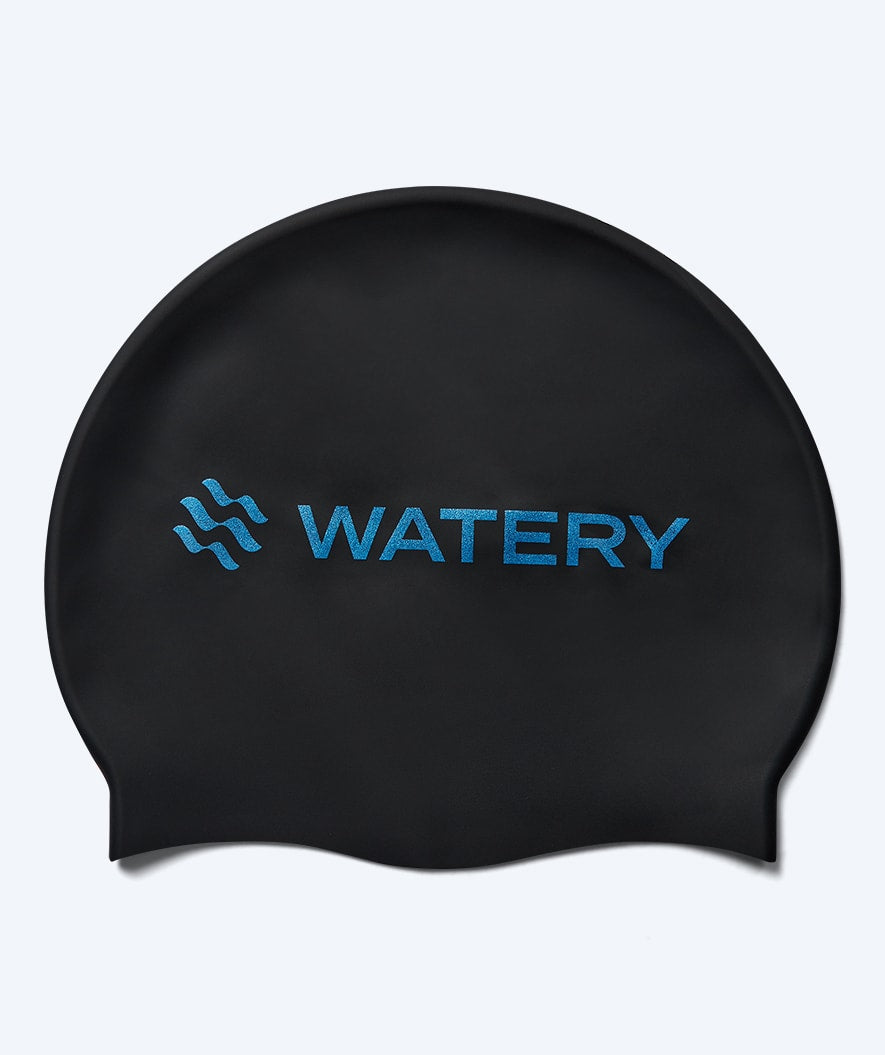 Watery swimming cap - Signature Metallic - Black/blue