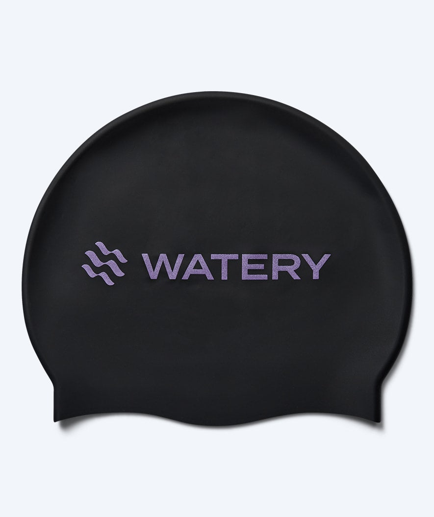 Watery swimming cap - Signature Metallic - Black/purple