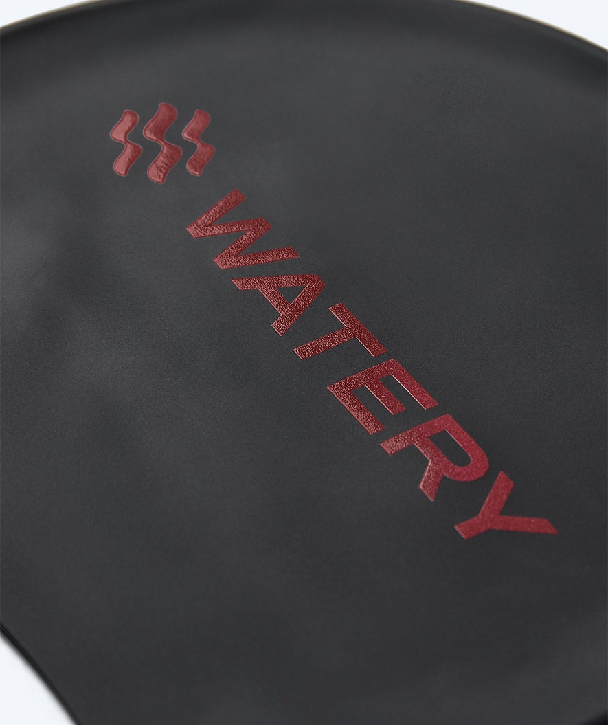 Watery swim cap - Signature Metallic - Black/red
