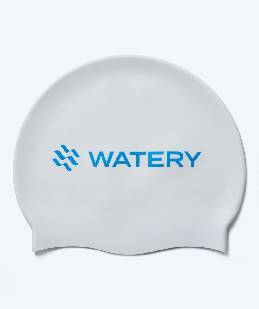 Watery swim cap - Signature Metallic - White/blue