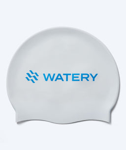 Watery swim cap - Signature Metallic - White/blue