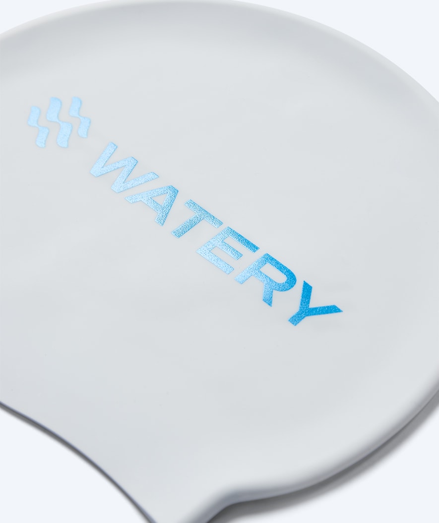 Watery swim cap - Signature Metallic - White/blue