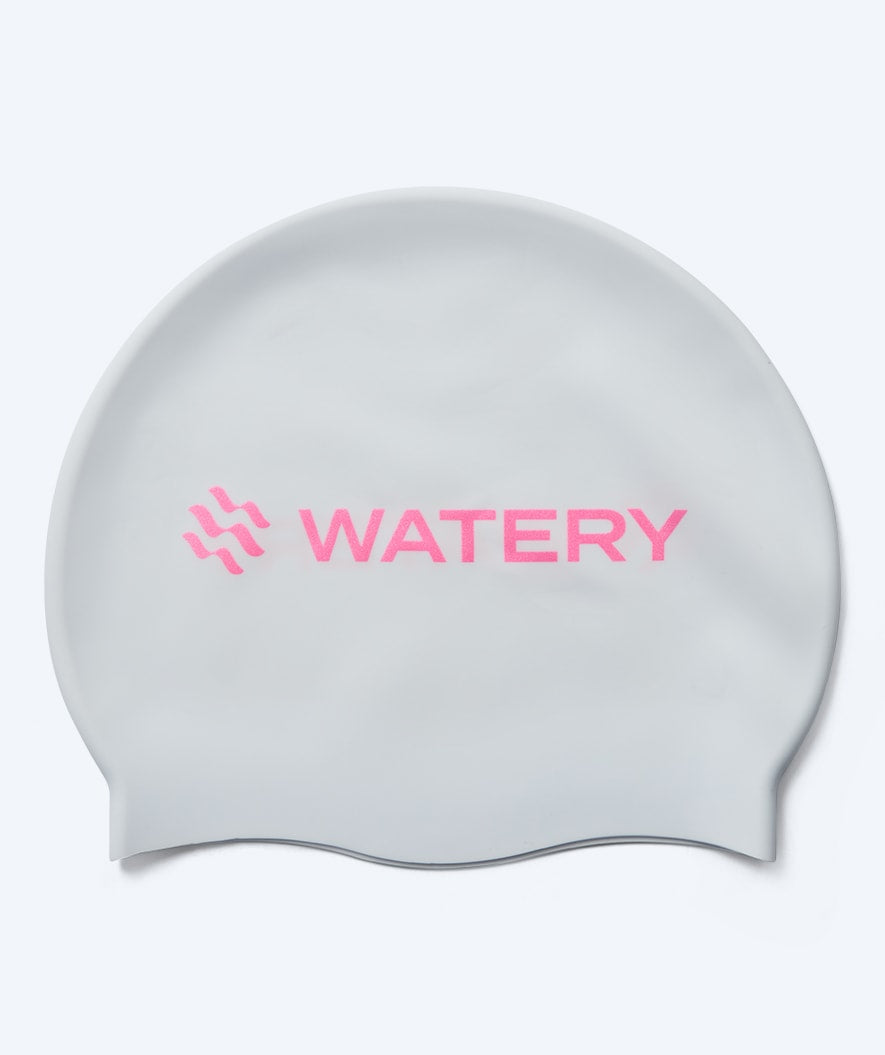 Watery swimming cap - Signature Metallic - White/pink