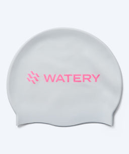Watery swimming cap - Signature Metallic - White/pink