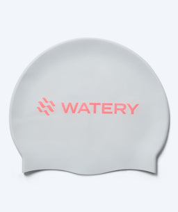 Watery swimming cap - Signature Metallic - White/light pink