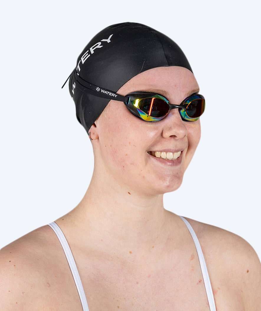 Watery swimming cap (from 10 years) - Signature - Black