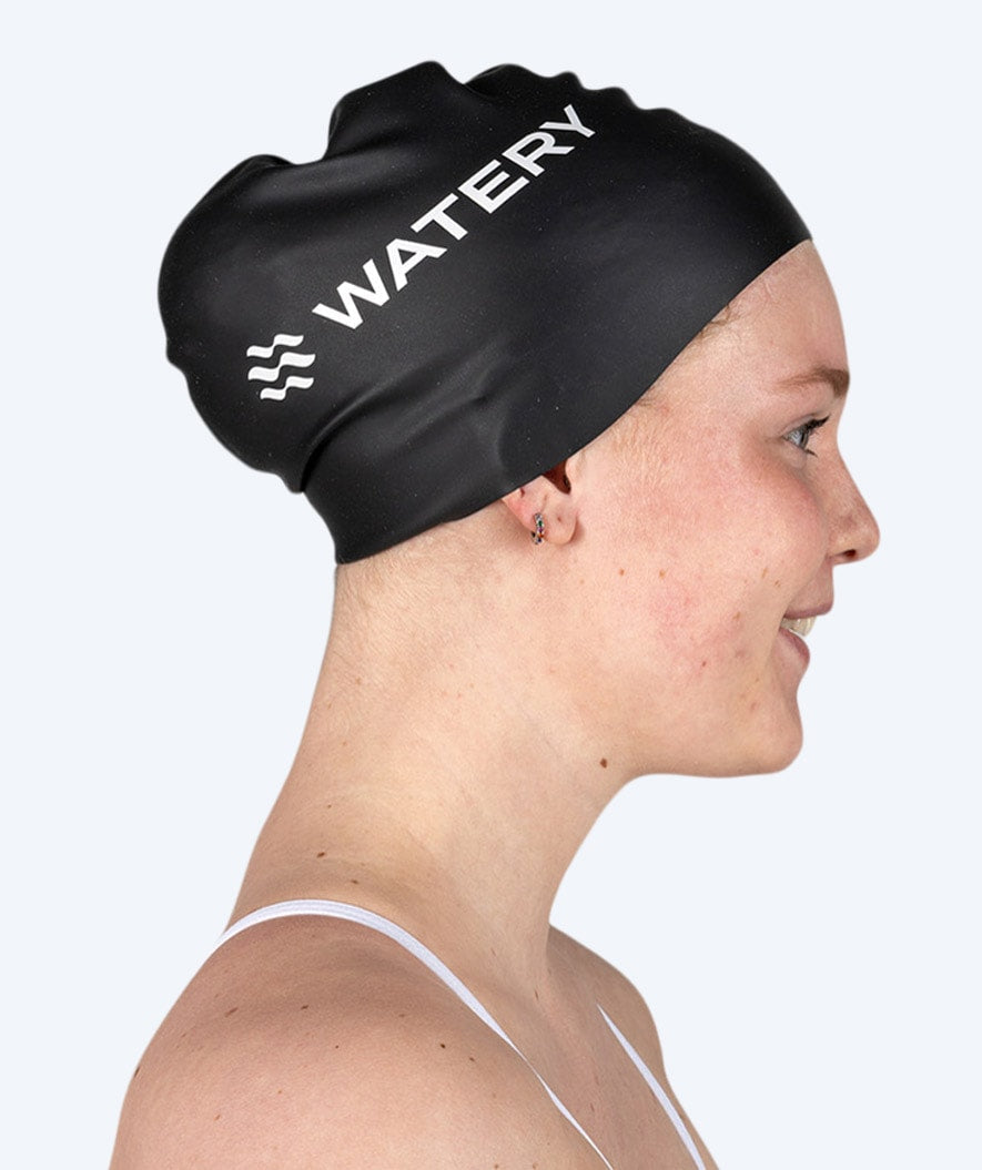 Watery swimming cap (from 10 years) - Signature - Black