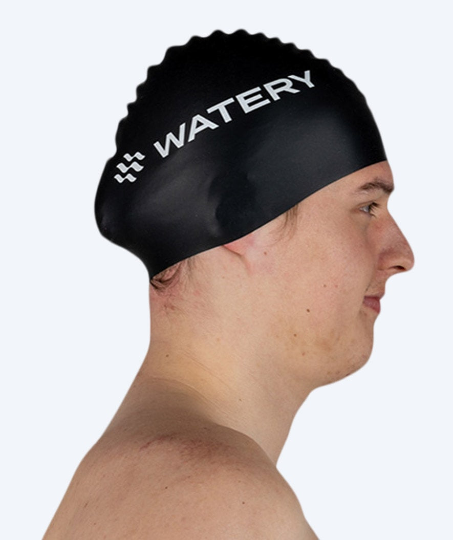 Watery swim cap (from 12 years) - Signature - Black